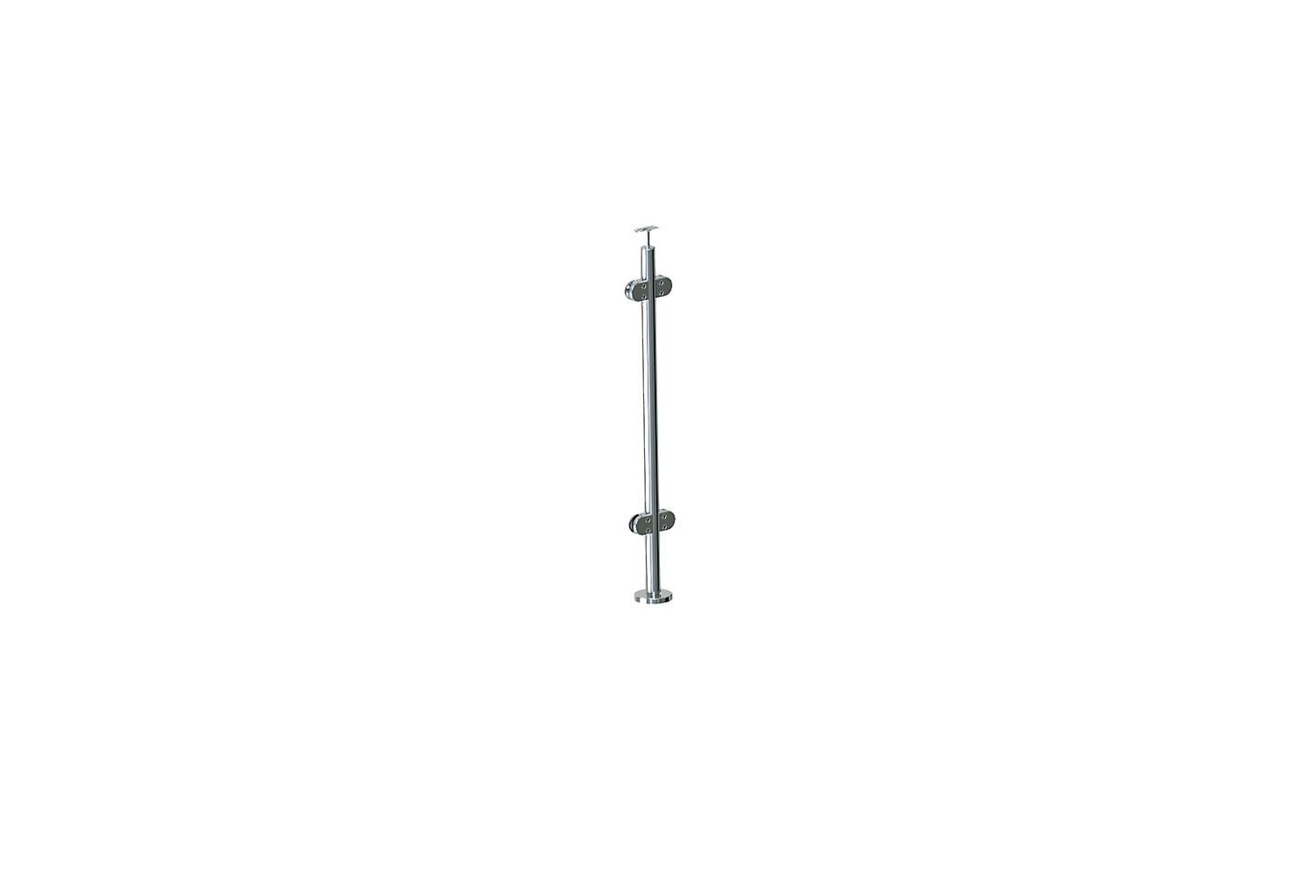 Level Glass Pressure Bracket Stanchion - [38.1mm Top Mount with Handrail Support] (Full Assembly)