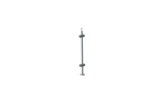 Level Glass Pressure Bracket Stanchion - [50.8mm Side Mount with No Handrail Support] (Full Assembly)